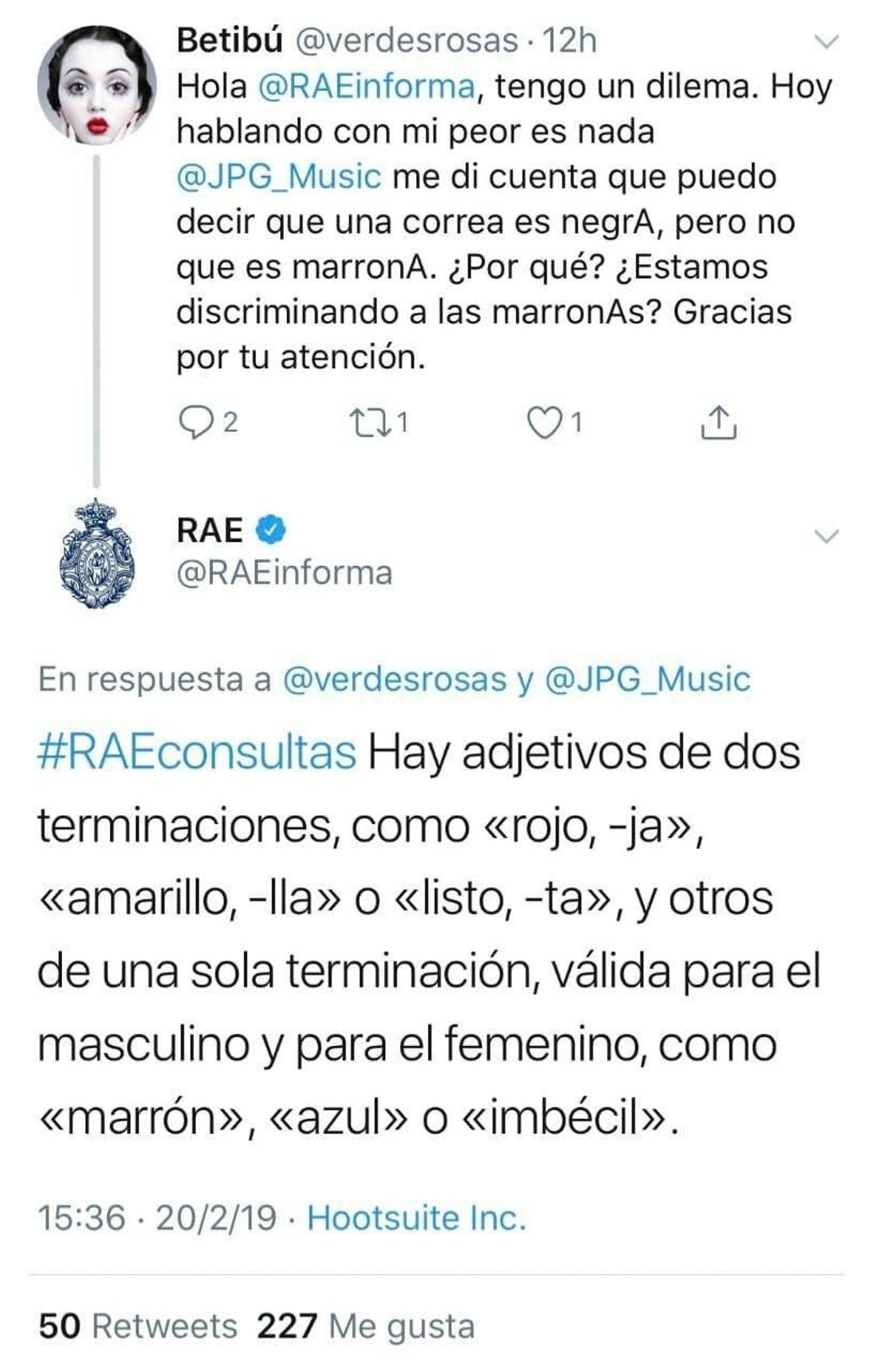 La respuesta de la RAE en Twitter