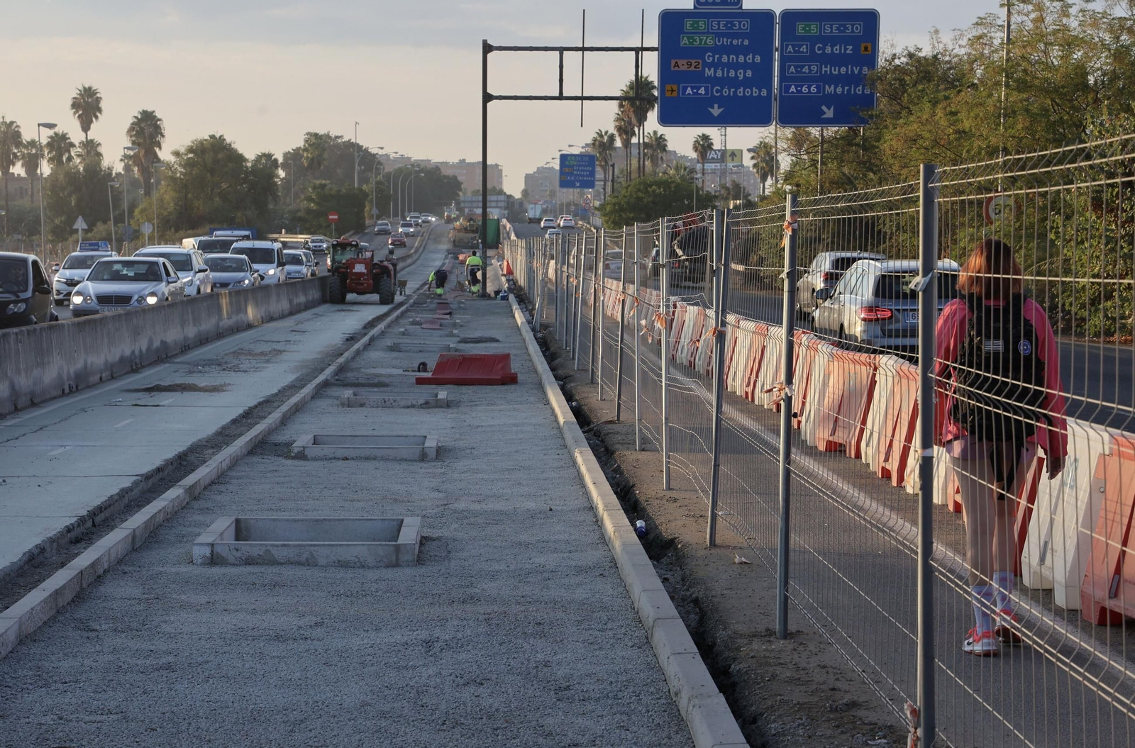 Así están las obras para eliminar la rotonda de la avenida de Jerez