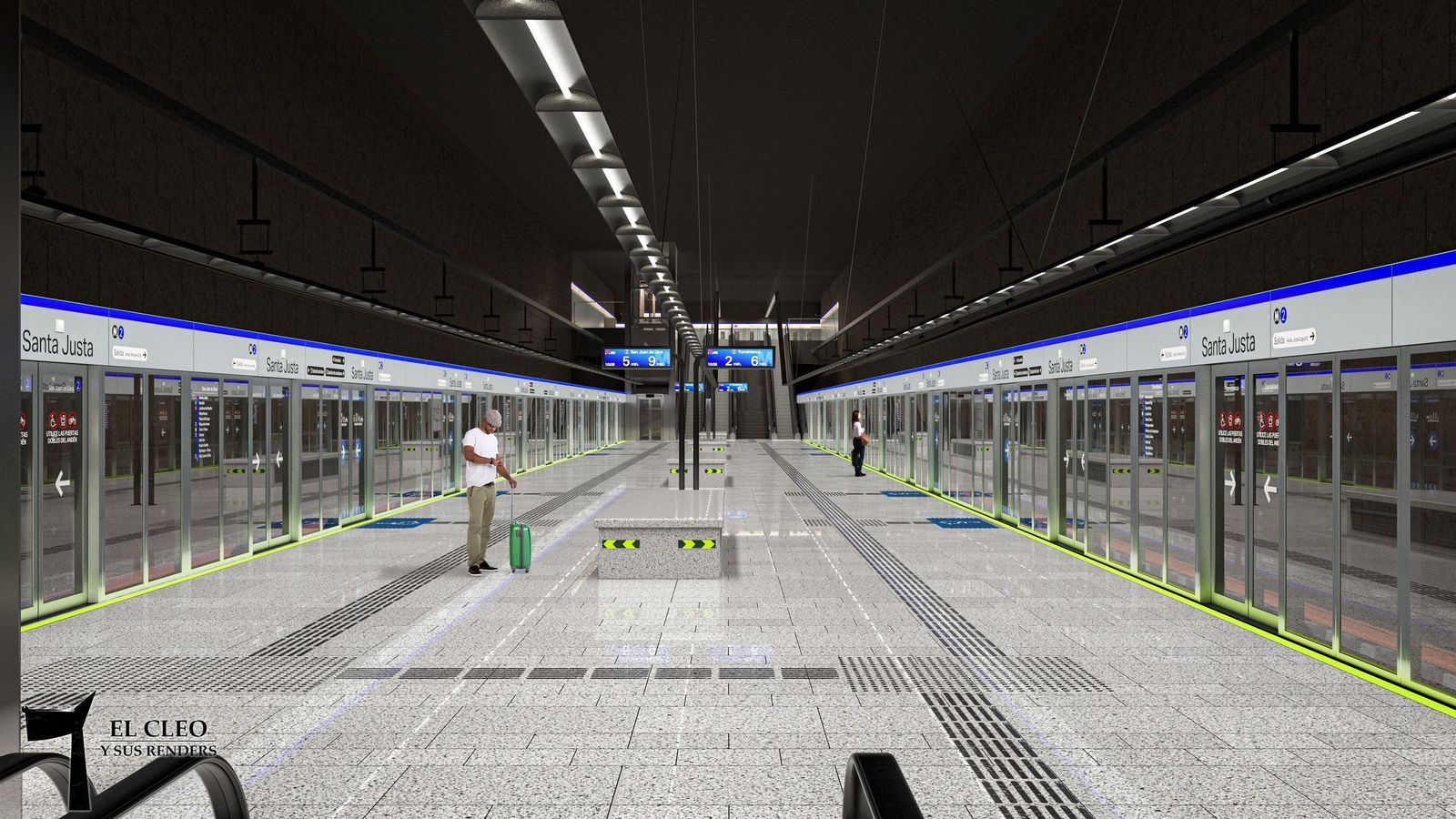 Andén de la parada de Metro en Santa Justa