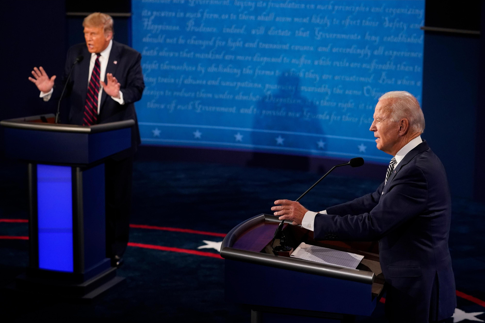 Donald Trump y Joe Biden en el primer debate electoral en EEUU. Donald Trump y Joe Biden en el primer debate electoral en EEUU.