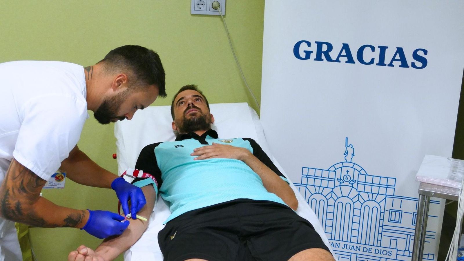 Fabio, durante el reconocimiento médico.