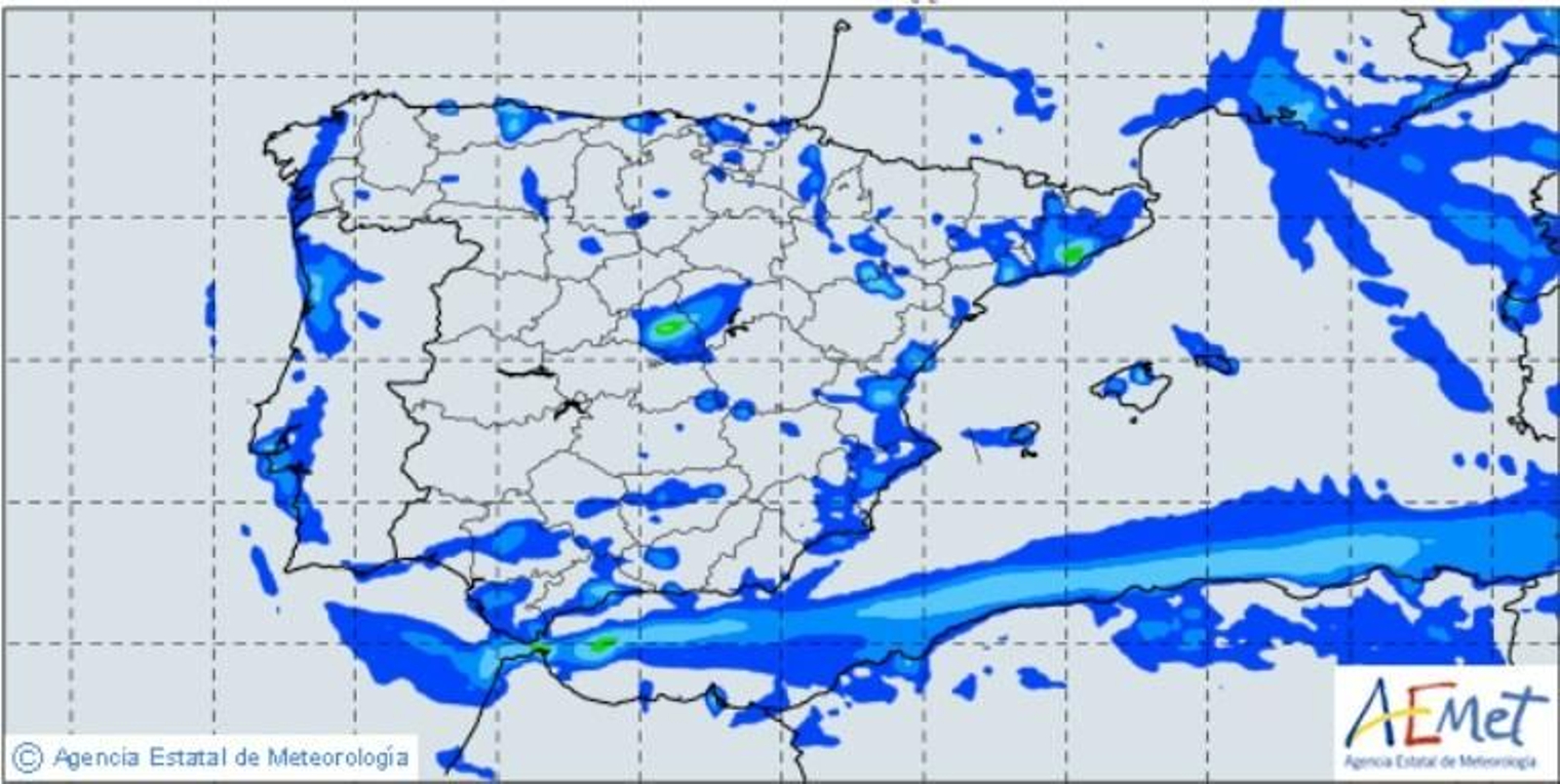 Polvo en suspensión previsto por la Aemet al caer la tarde.