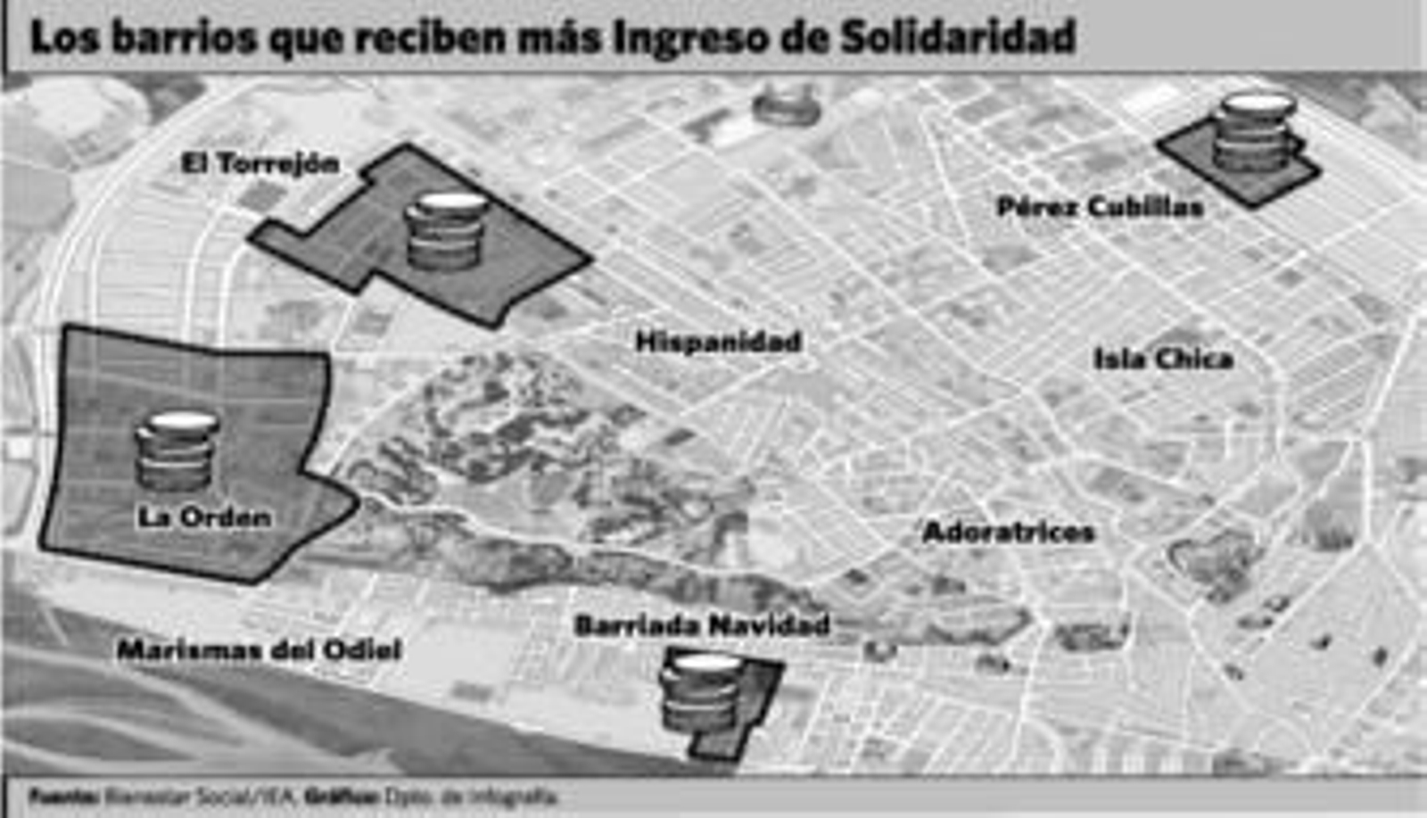 La pobreza se enquista en El Torrejón, La Navidad, La Orden y Pérez Cubillas