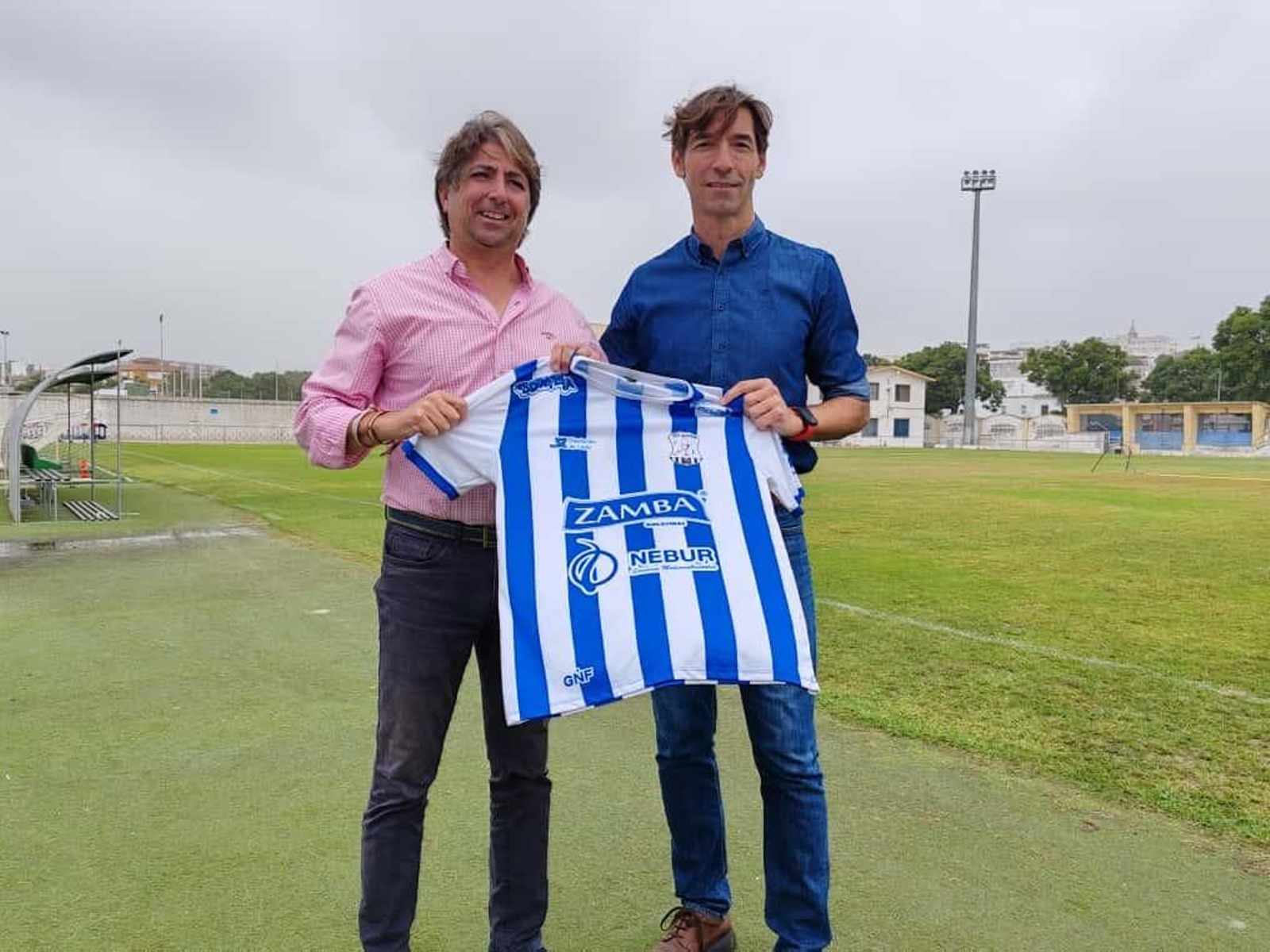 Rubén González, presidente del Jerez Industrial, y Selu.