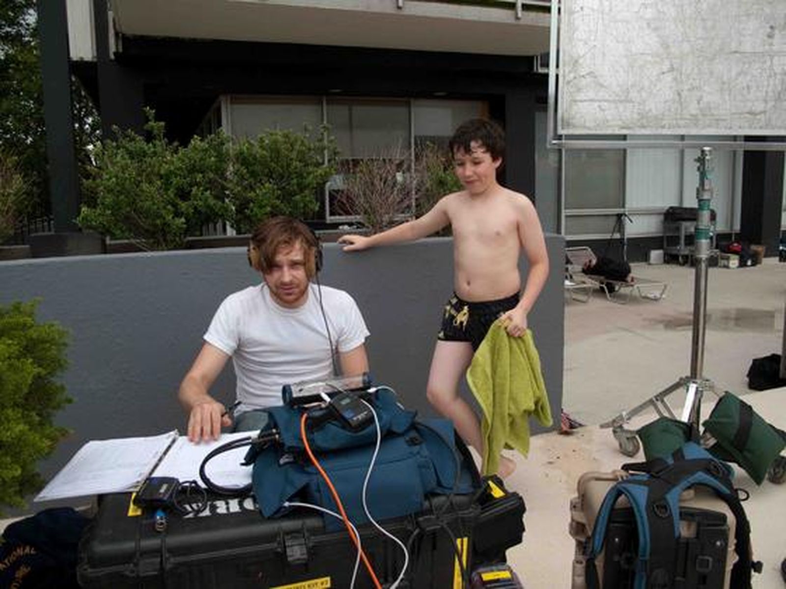 Imágenes del rodaje de 'Voltereta'en New Jersey, con vista al 'Skyline' de Manhattan. / J.D.