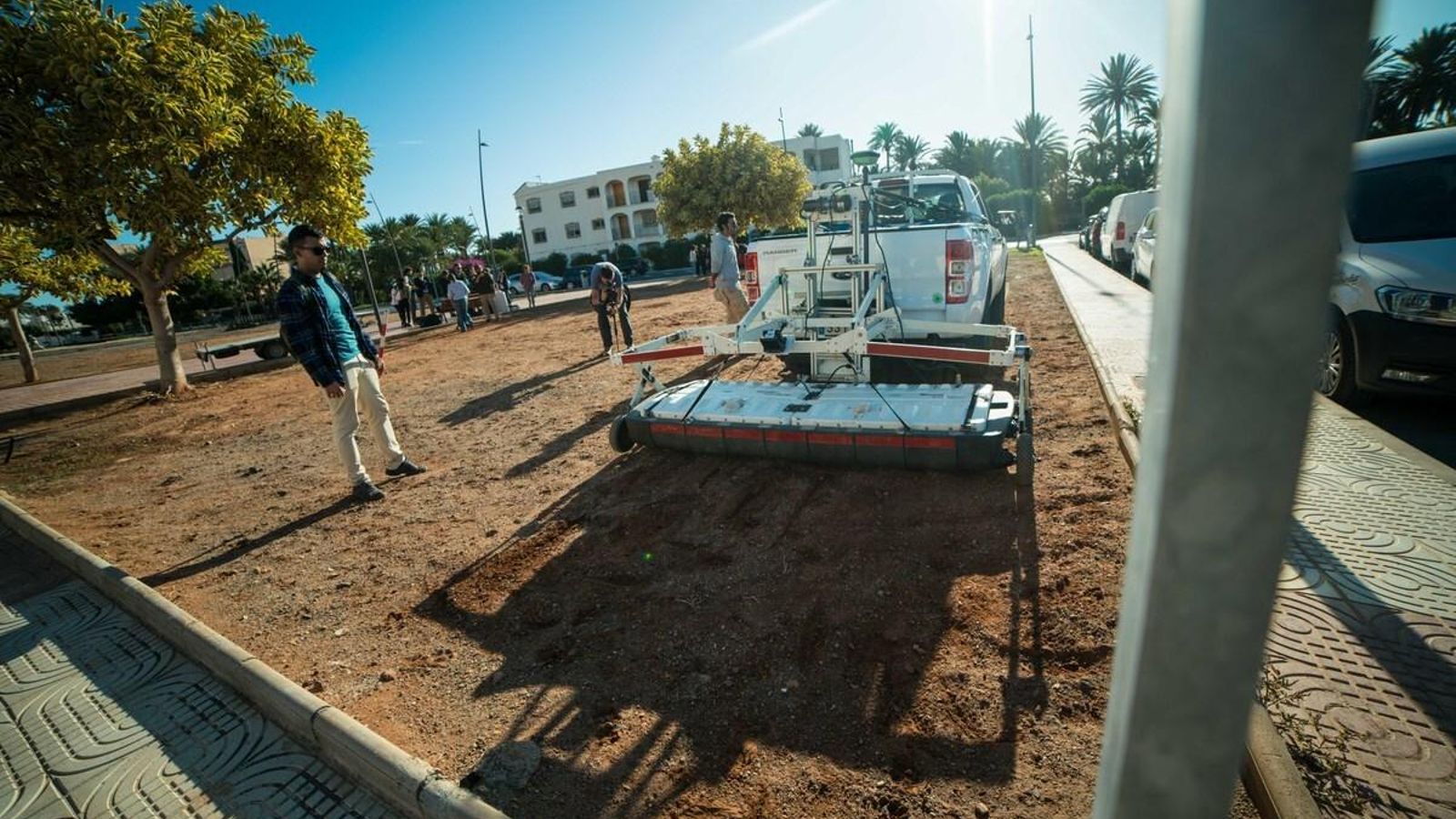 El georradar, trabajando el pasado noviembre en una parcela municipal.