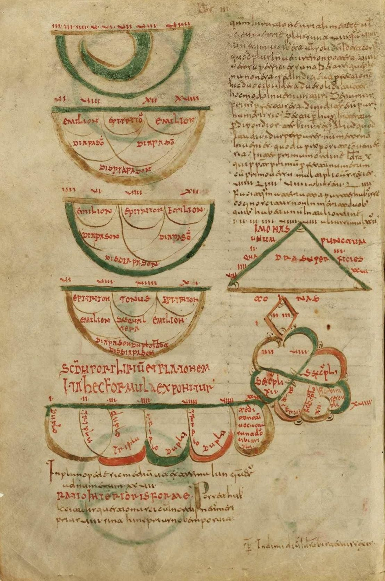 Folio 26v miniado del Códice toledano (siglo IX) de las 'Etimologías'.
