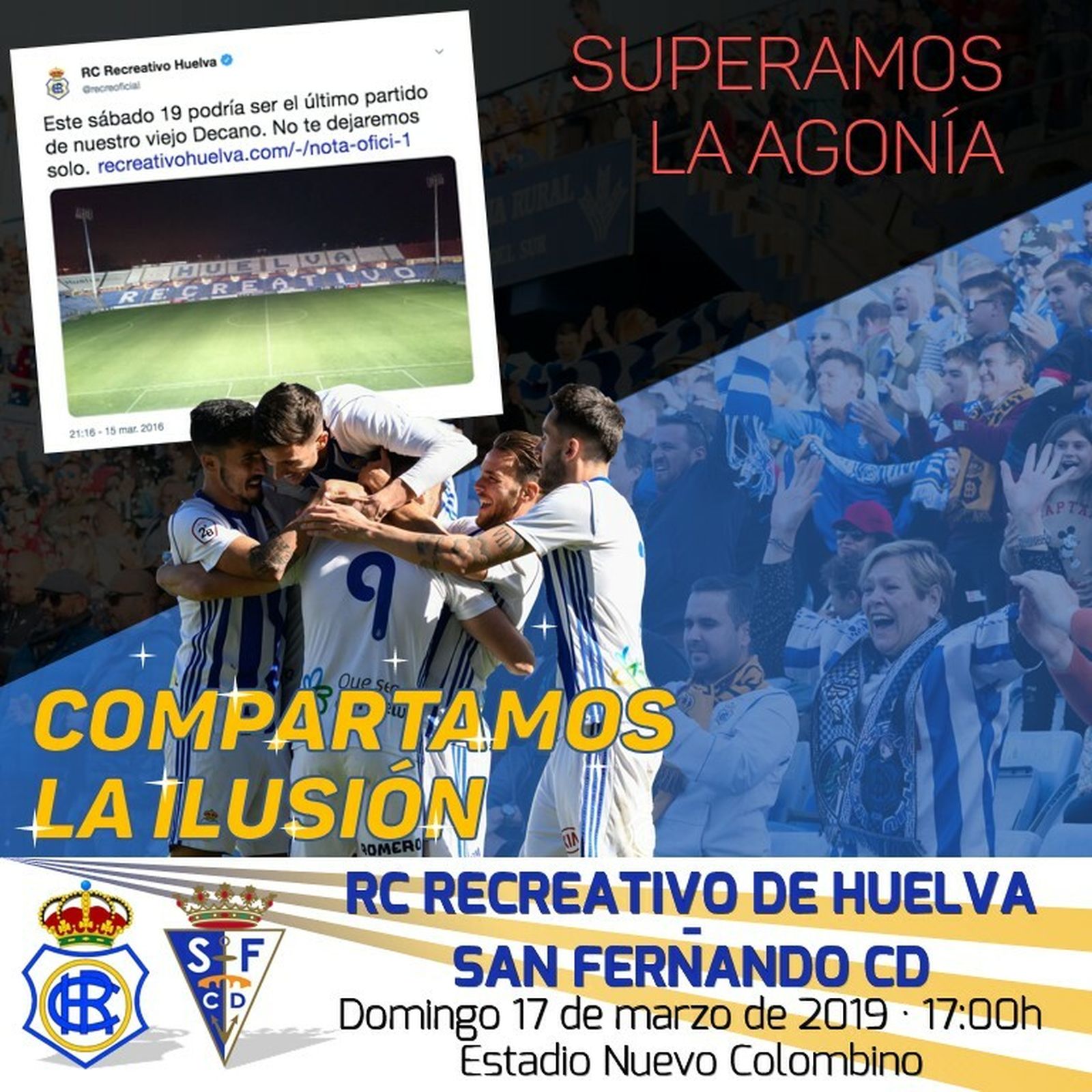 Cartel de la campaña 'Superamos la agonía ¡Compartamos la ilusión!