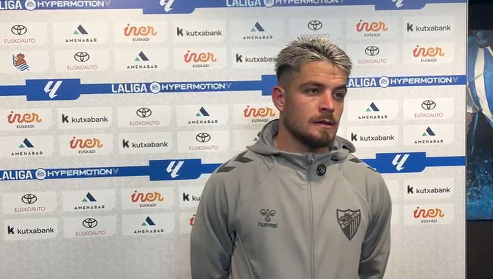 Dani Lorenzo, en zona mixta de Anoeta.