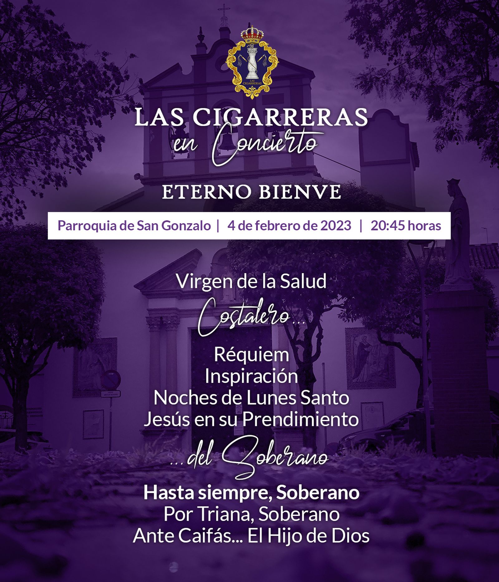 Cartel del concierto de Las Cigarreras en San Gonzalo
