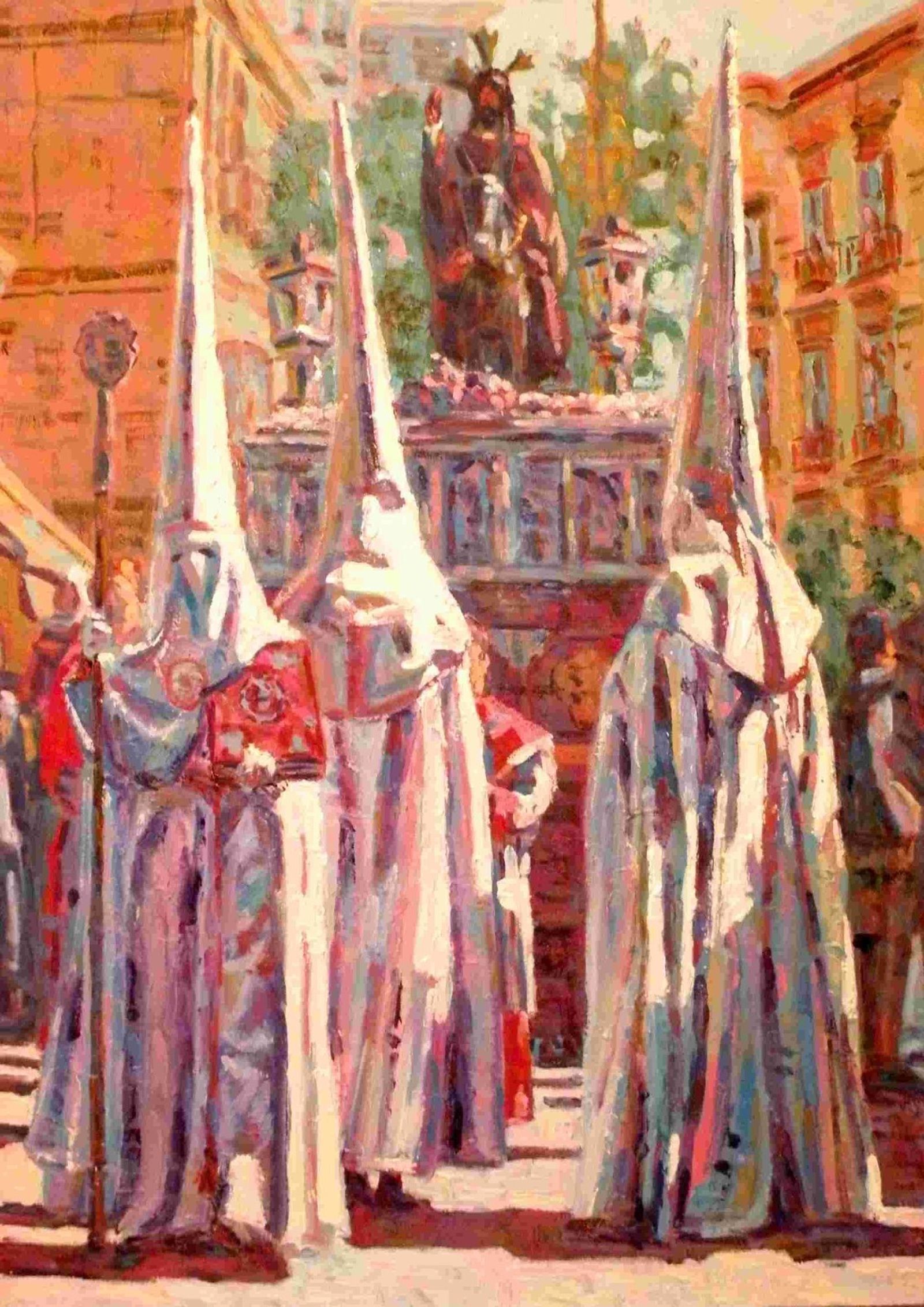 Una de sus acuarelas de Semana Santa.