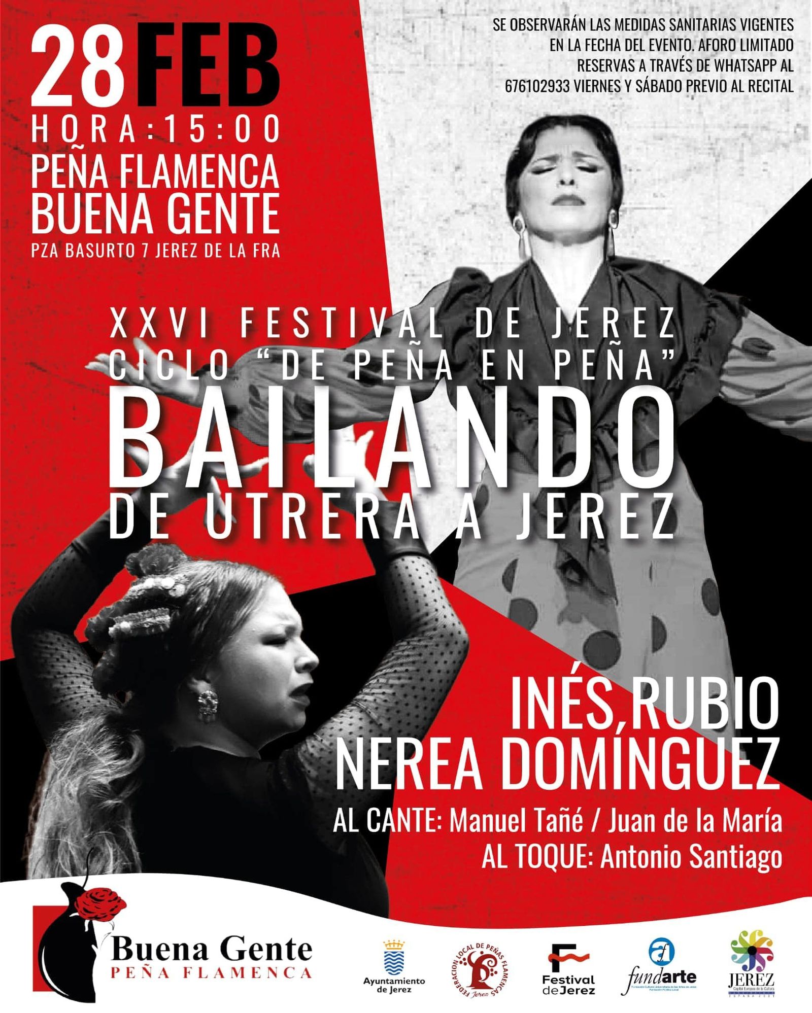 Cartel de la representación en la Peña Flamenca La Buena Gente