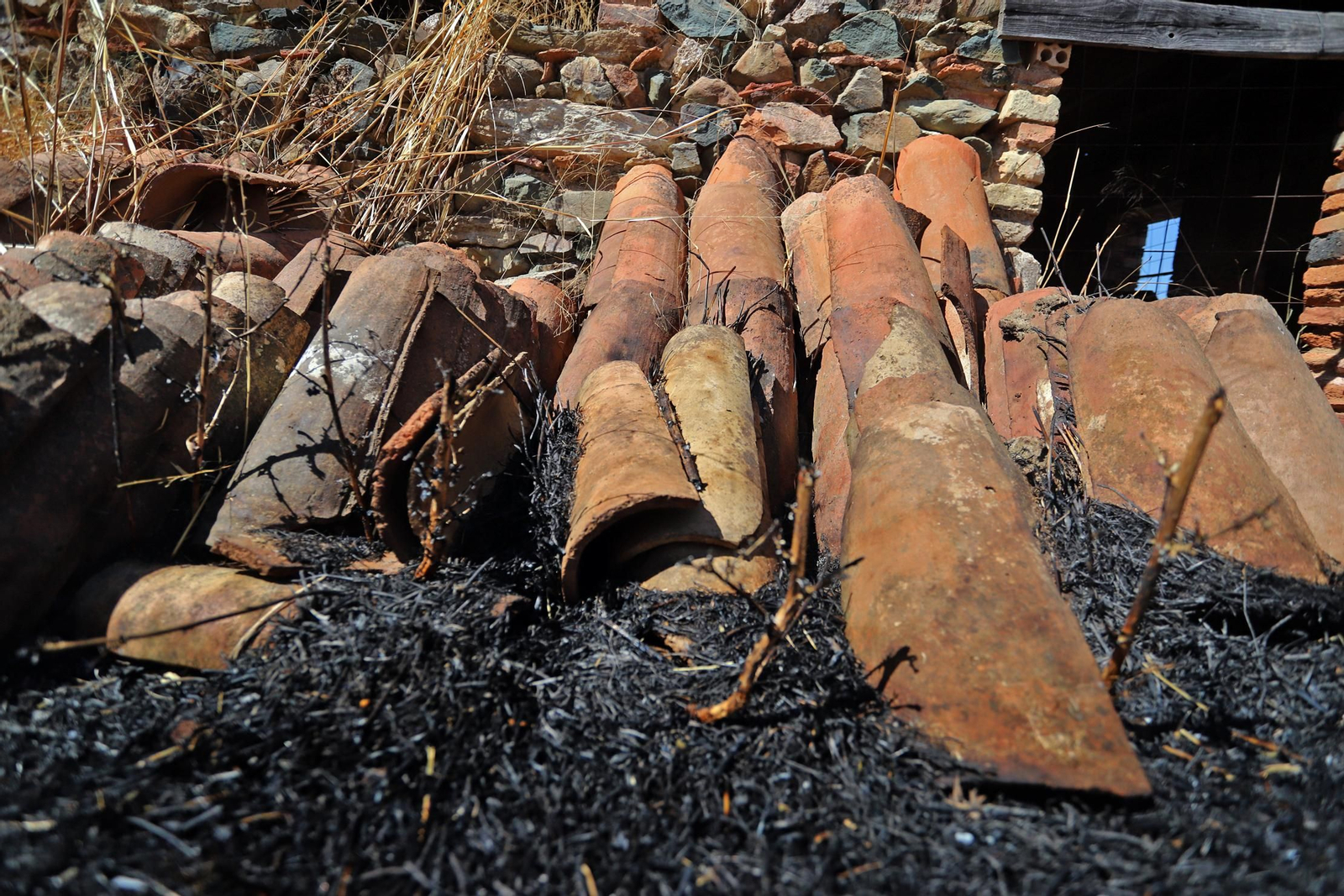 Imágenes de las zonas devastadas por el incendio de Almonaster la Real