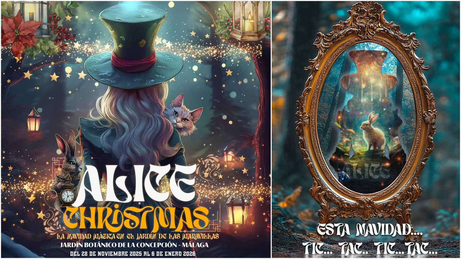 Creatividad para anunciar el nuevo espectáculo de luces del Jardín Botánico de Málaga.