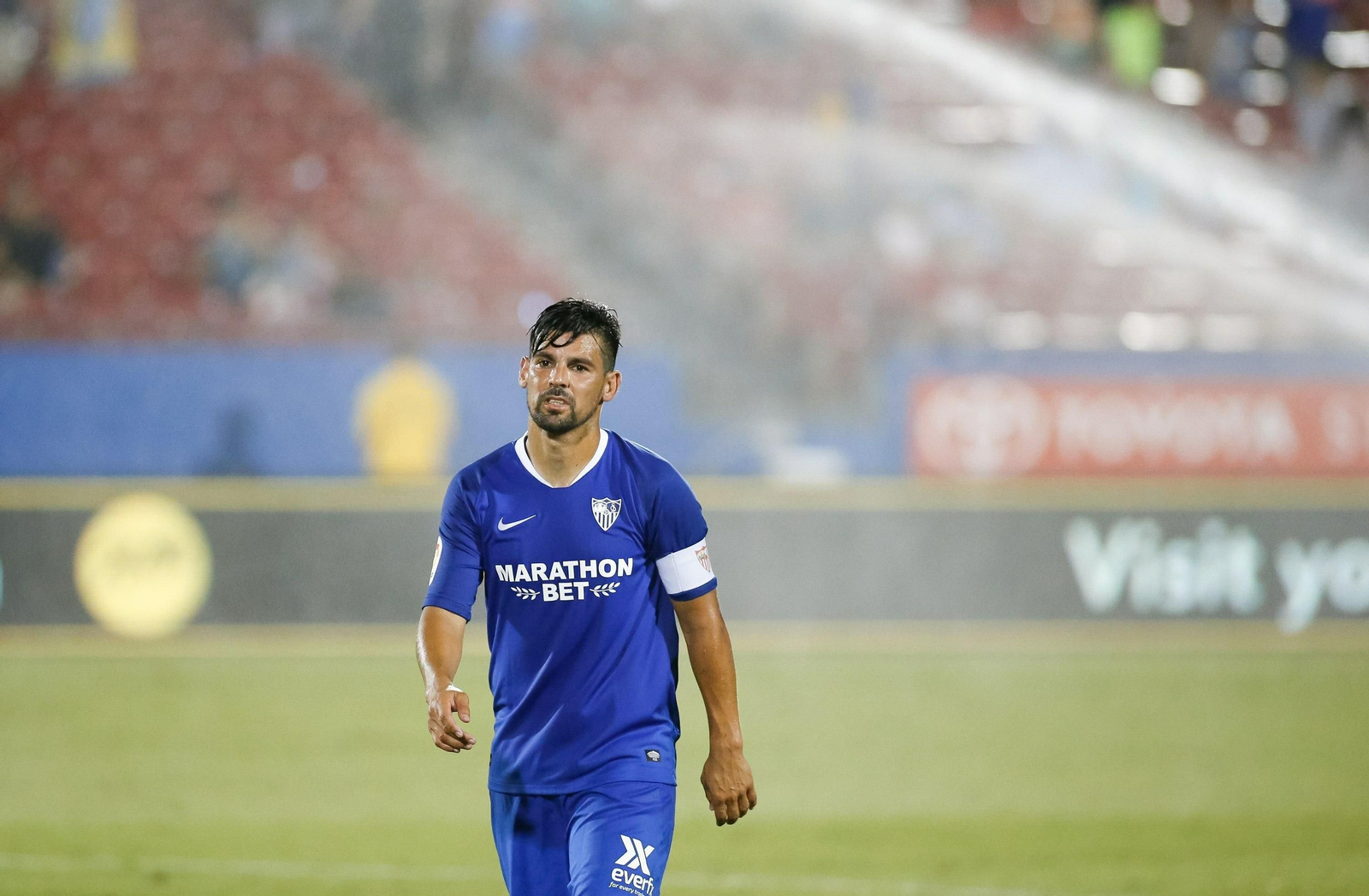 Nolito, tras el partido en Dallas, en el que marcó su segundo gol esta pretemporada.
