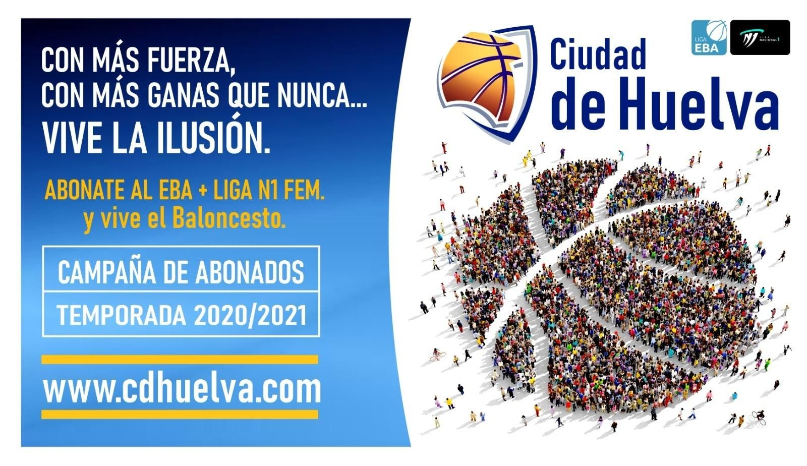 El cartel anunciador de la campaña de abonados del Ciudad de Huelva.