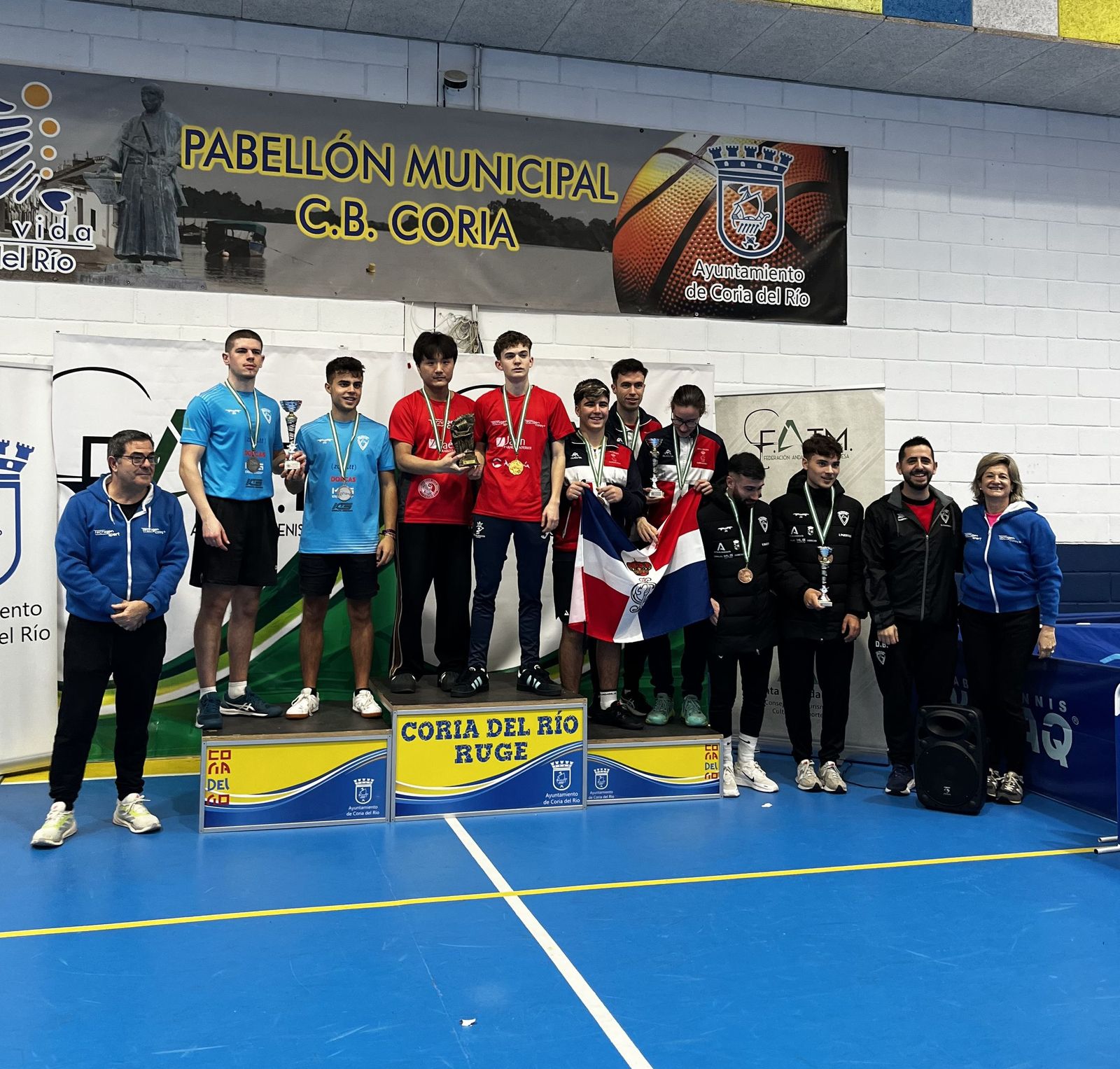 Uno de los podios de los Andaluces de Tenis de Mesa