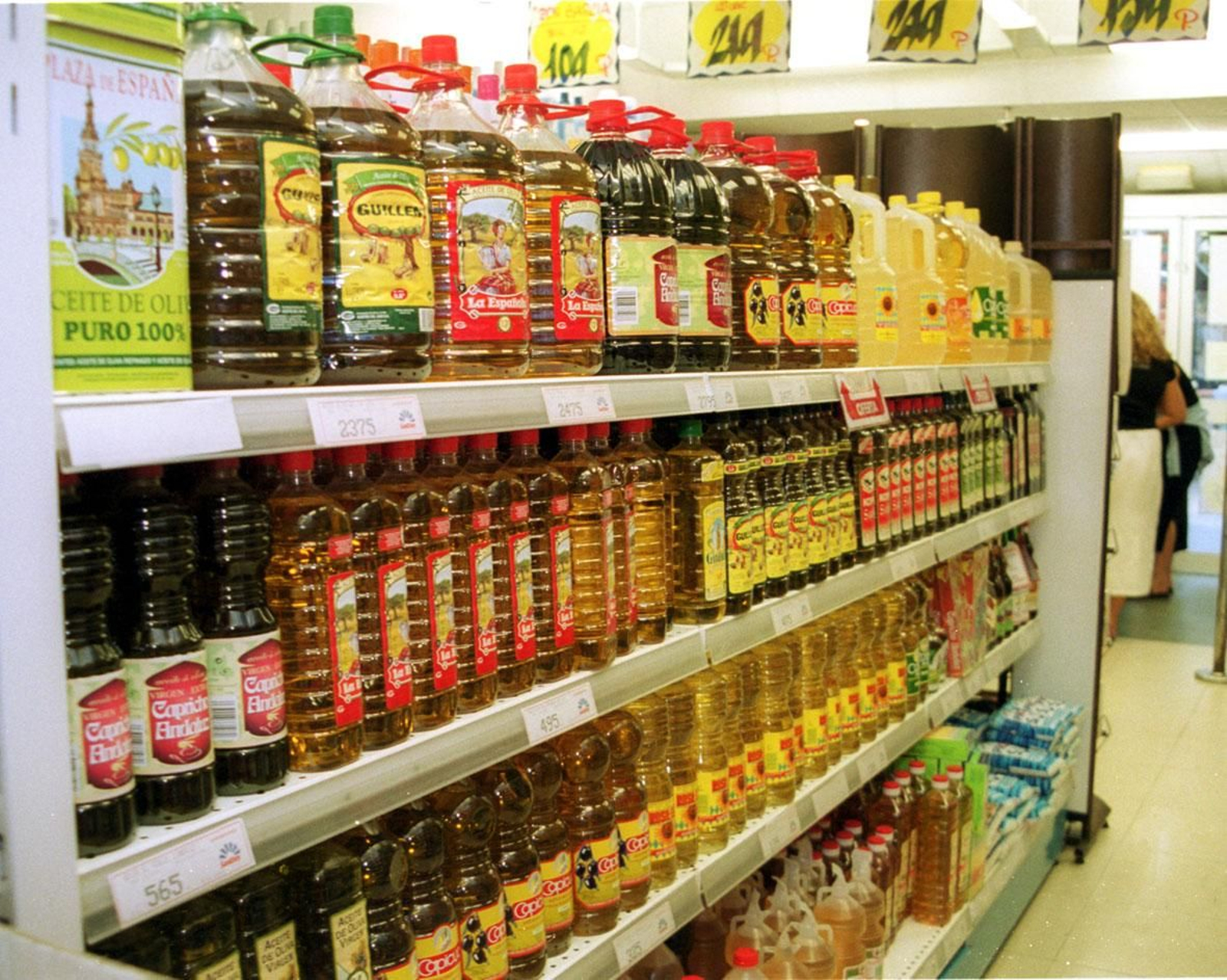 Botellas de aceite de oliva.