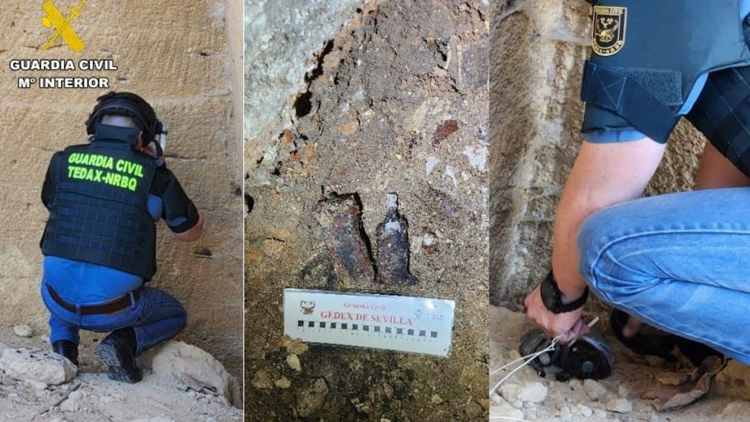 La Guardia Civil desactiva dos granadas de la Guerra Civil halladas durante la reforma de una casa en Osuna