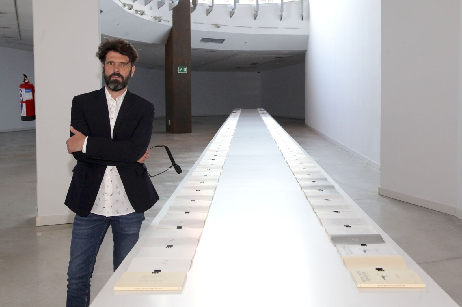 Juan del Junco, durante la inauguración de su exposición en Alcobendas.