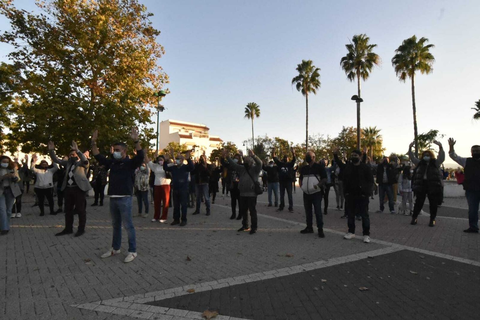 Un momento de la concentración en Palmones.