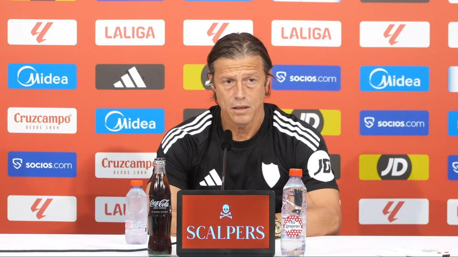 Almeyda en la rueda de prensa antes de medirse al Athletic Club