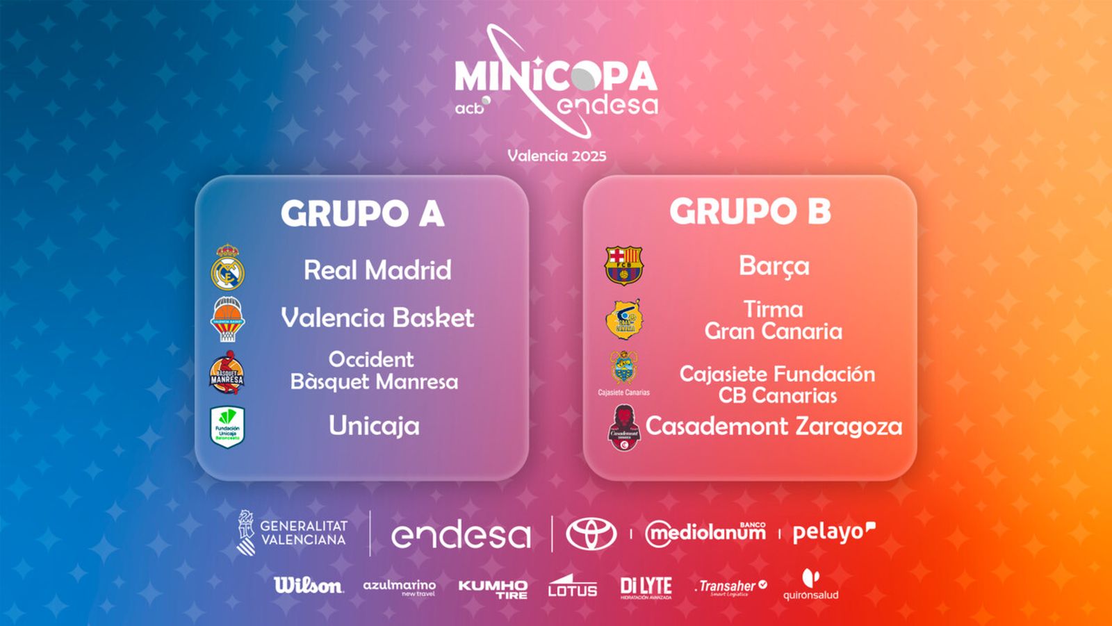 La Minicopa, reparto de grupos.