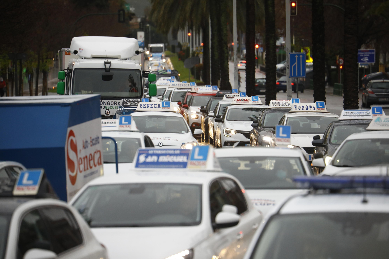Las autoescuelas toman Córdoba, en fotografías.