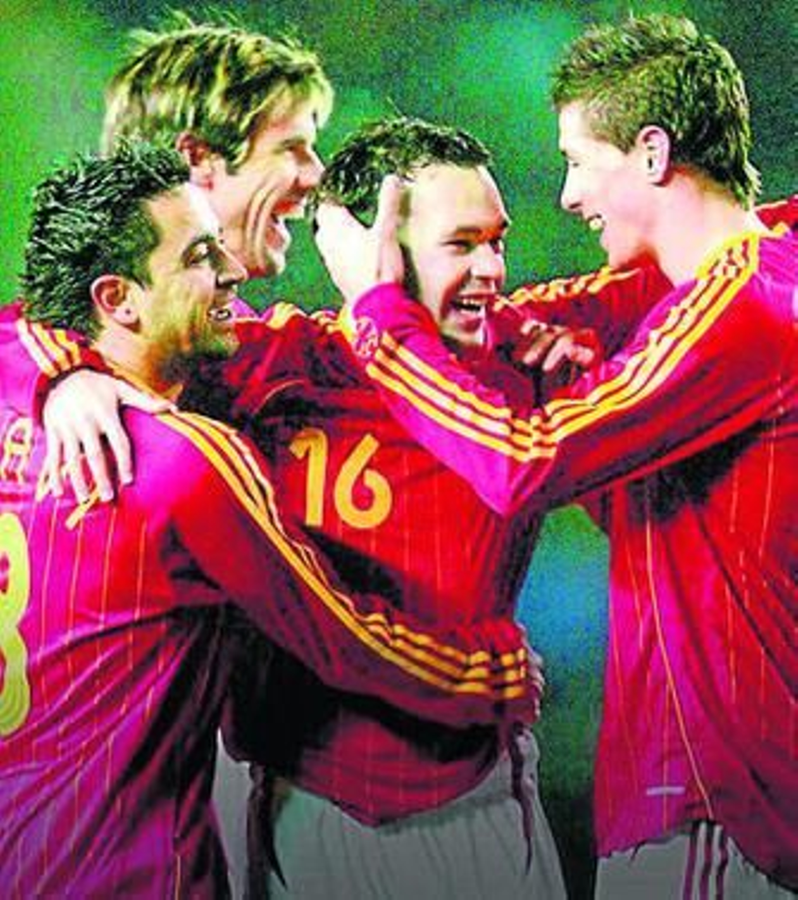 Los jugadores de la Selección española celebran un gol.