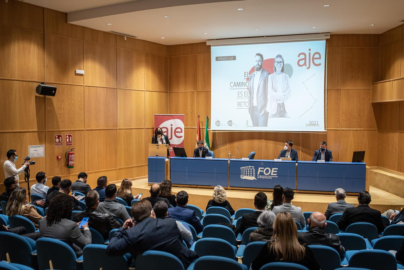 Acto de entrega de los premios de la AJE esta mañana en la FOE.