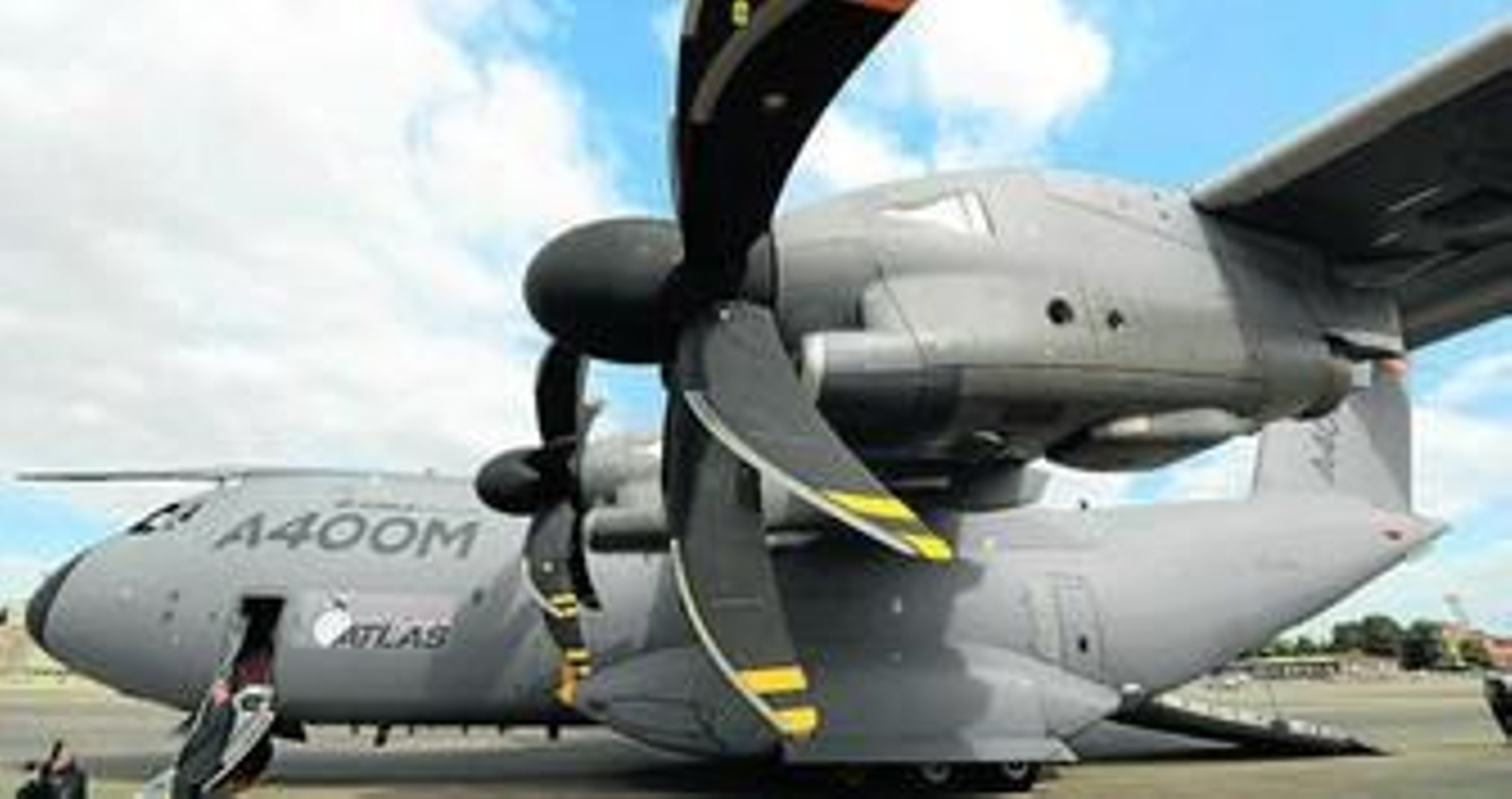 Un avión de transporte militar A400M de Airbus, modelo cuyo ensamblaje final se realiza en la planta de San Pablo en Sevilla.