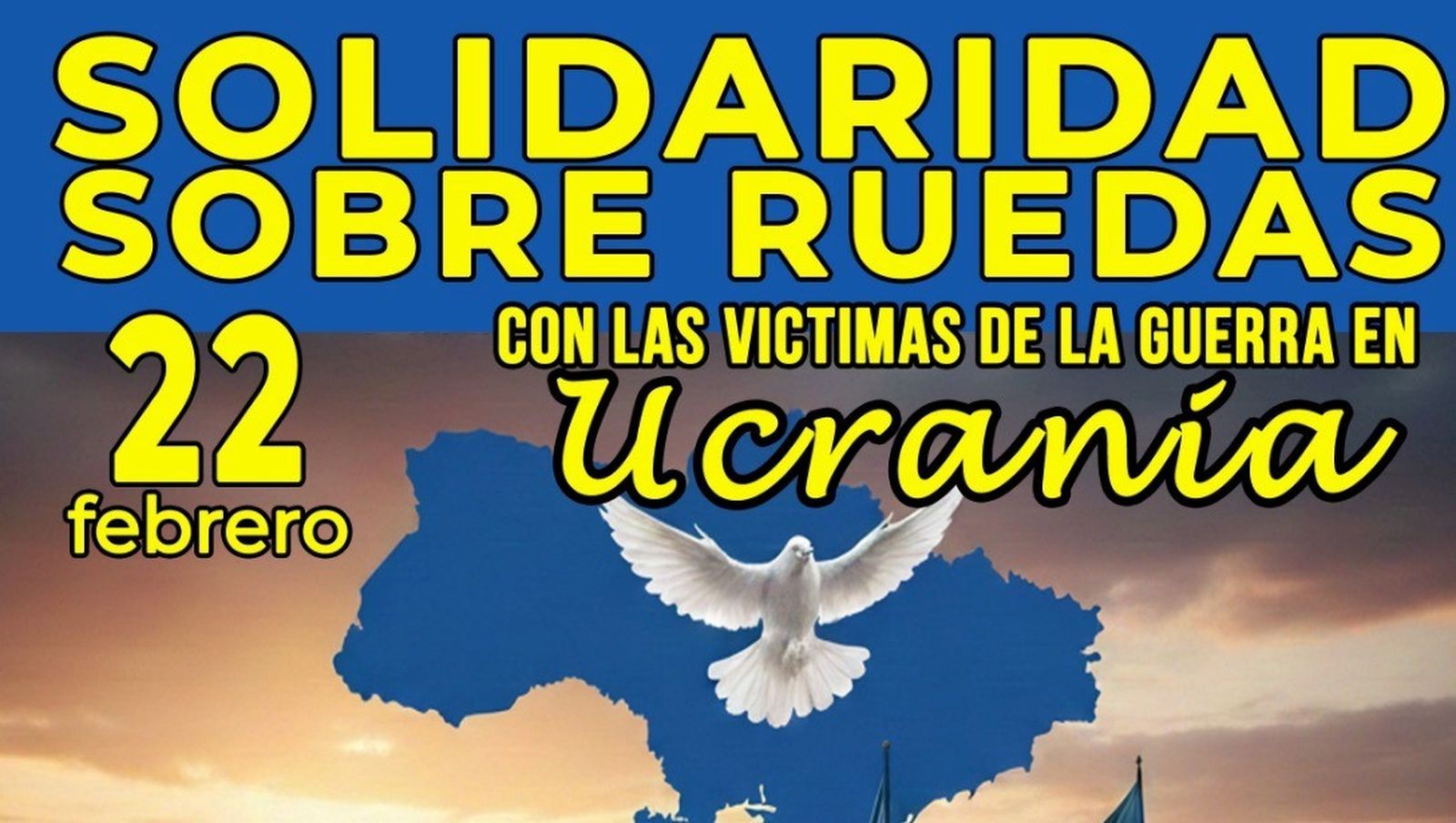 Cartel de la caravana organizada en solidaridad con Ucrania.