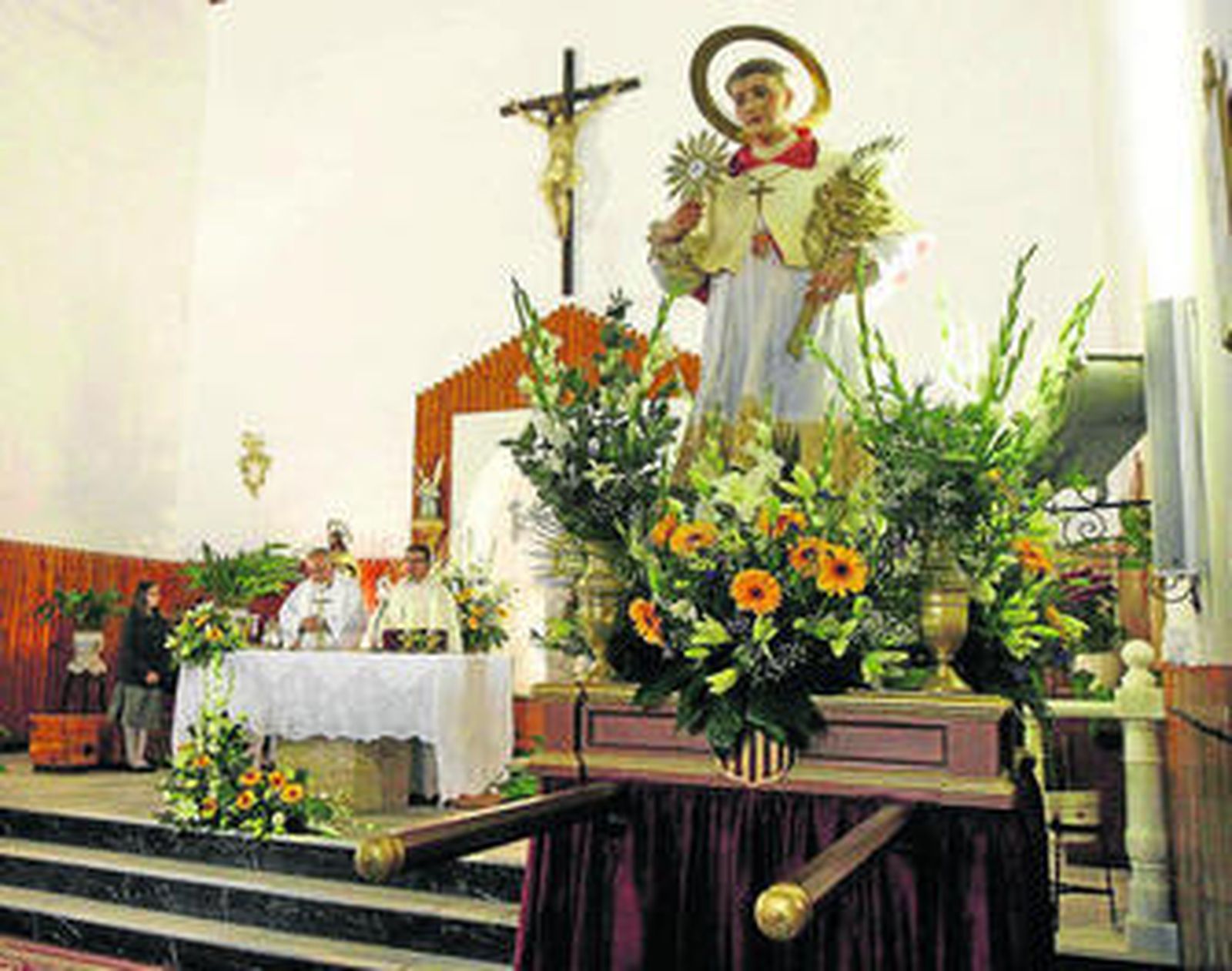 Imagen del santo en la iglesia de Padules en la misa oficiada el pasado año por estas fechas.