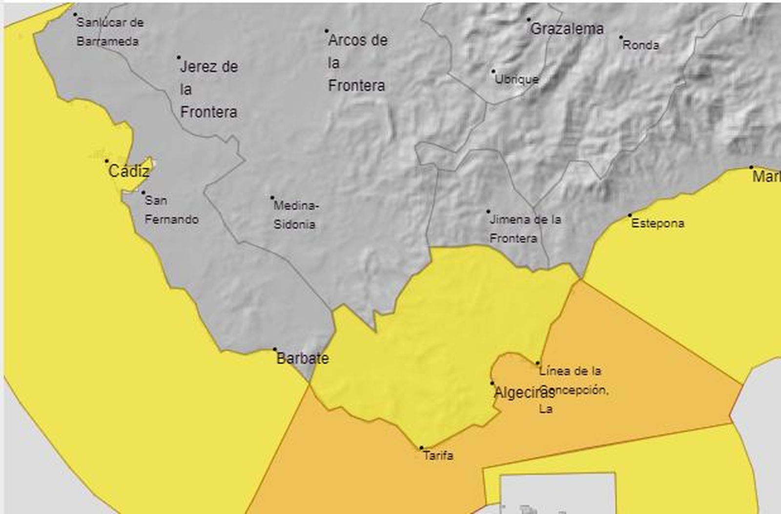 El tiempo en Cádiz el 12 de enero