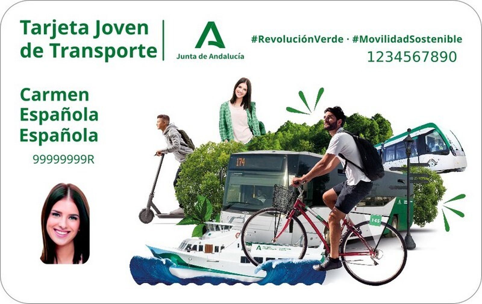 Imagen de la tarjeta joven de transporte en Andalucía