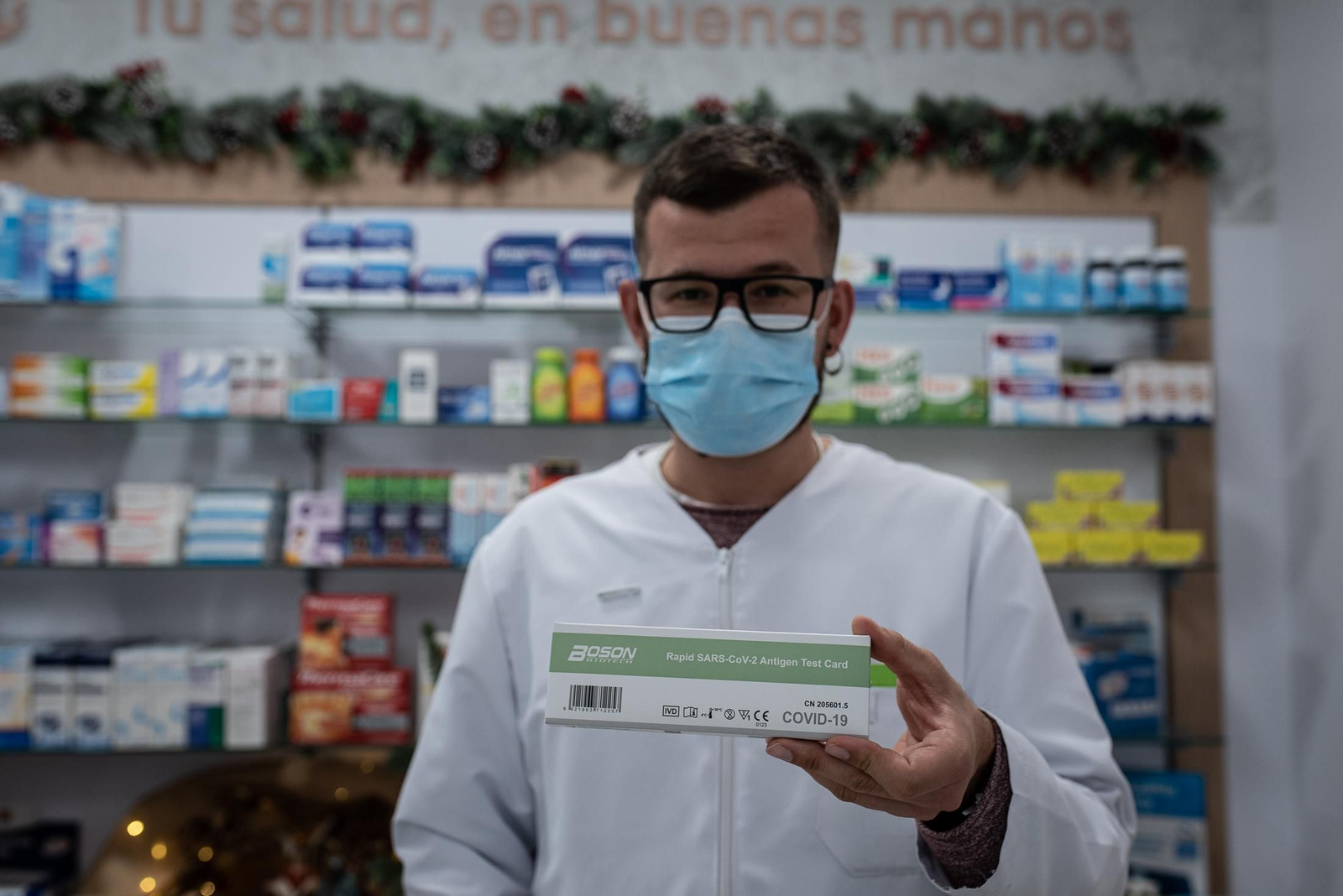 Test de antígenos en una farmacia de Huelva.