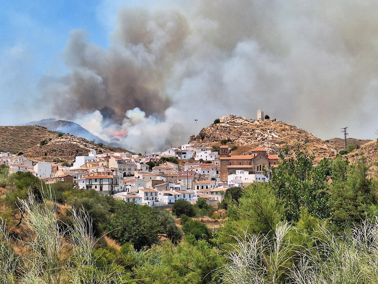 Incendio forestal que este fin de semana ha asolado el paraje Cortijo de Marchalico de Lubrín.
