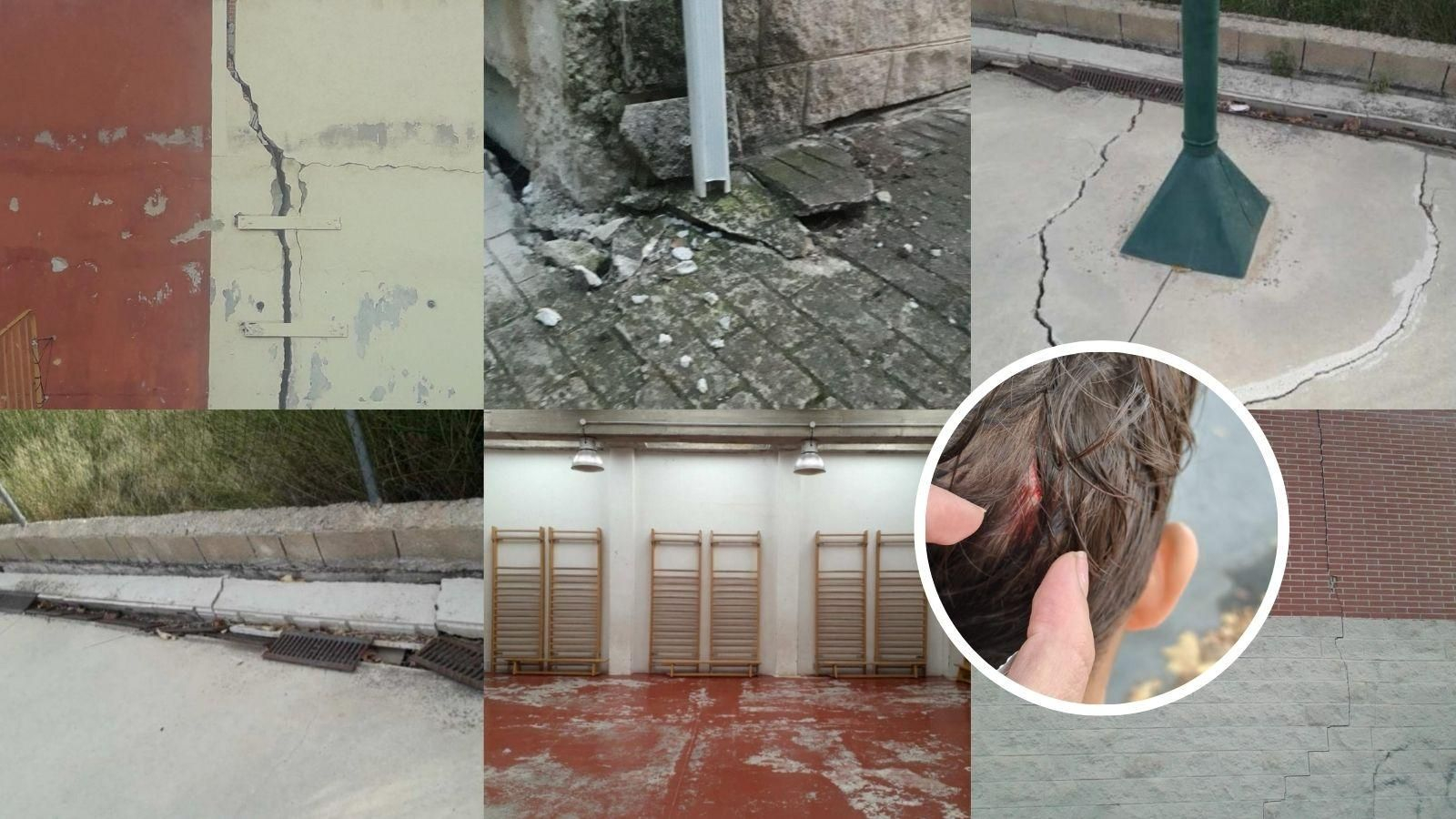Desperfectos en el Colegio Navas de Tolosa de Jaén y herida del niño que cayó.