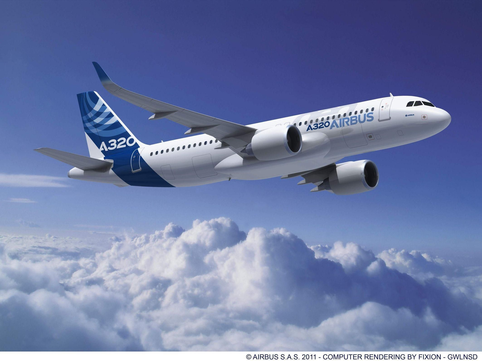 Un A320 de Airbus en pleno vuelo.
