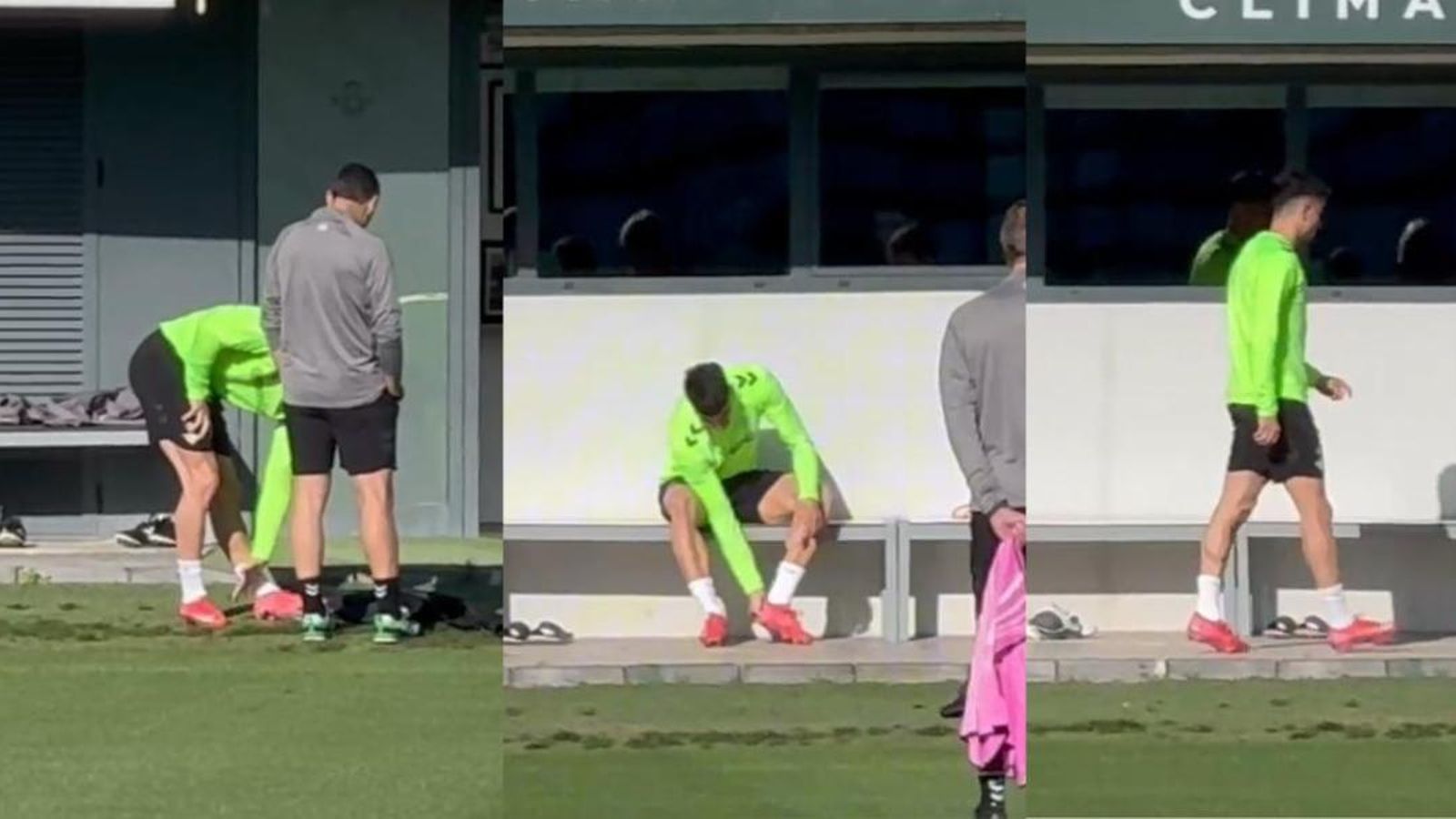 Así se retiró lesionado Marc Roca del entrenamiento