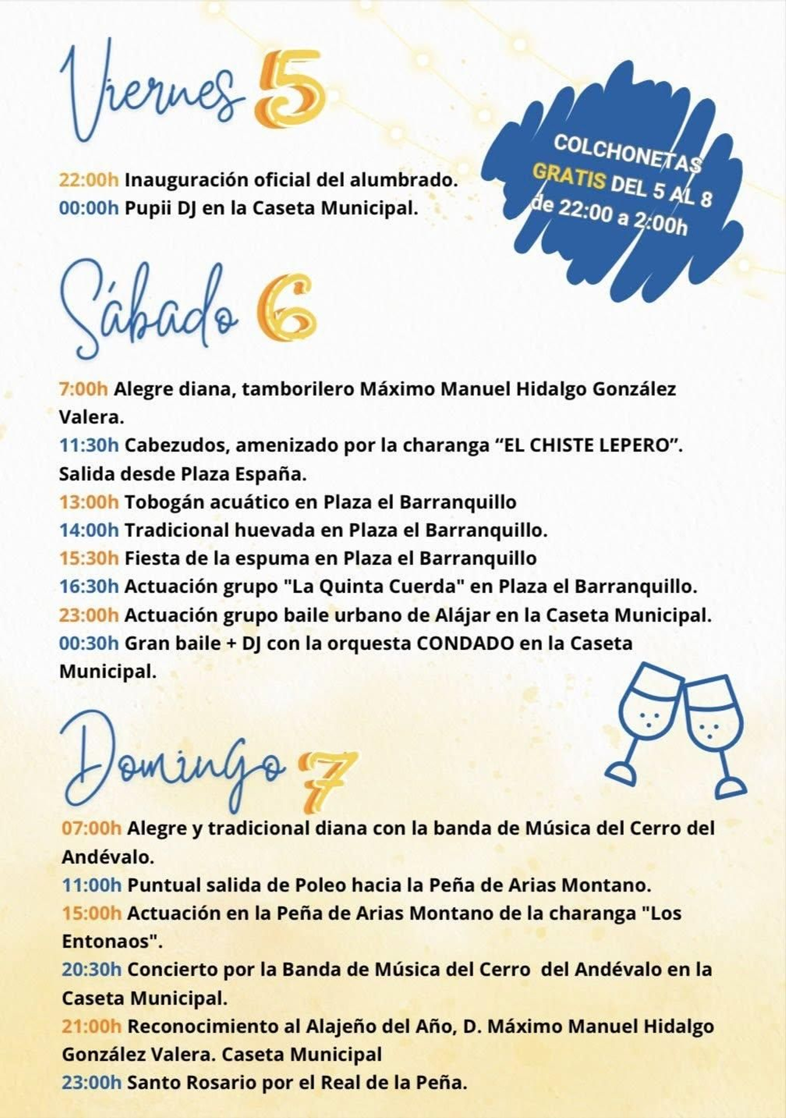 Programación de las Fiestas de Alájar 2025