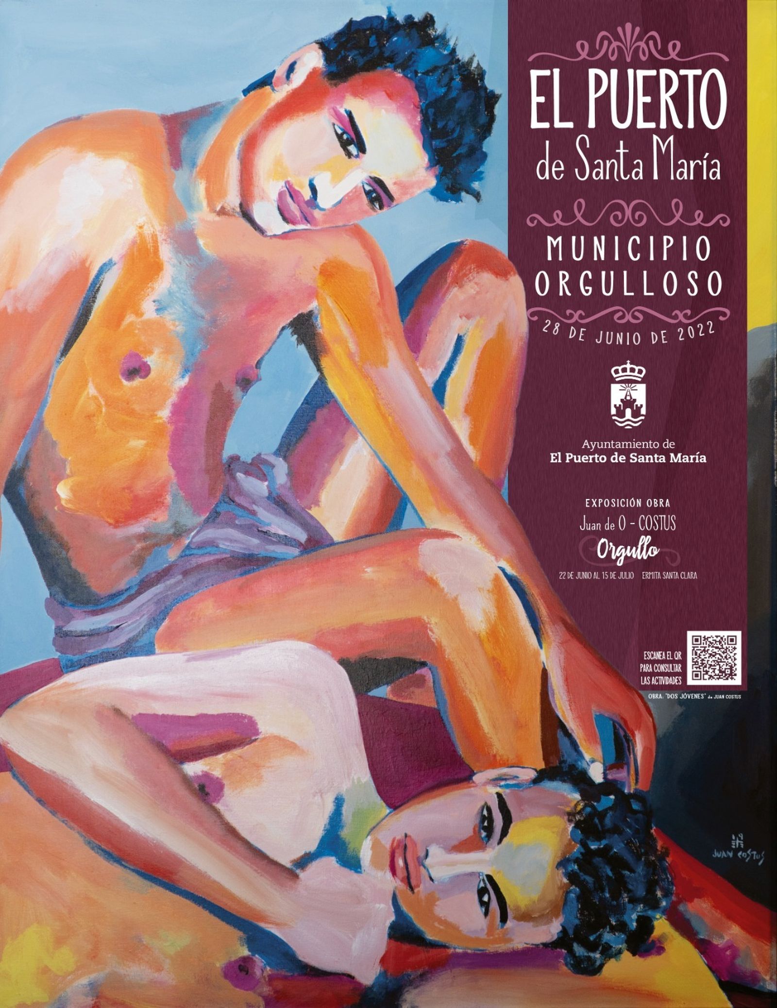 El cartel, con la obra 'Dos jóvenes'.