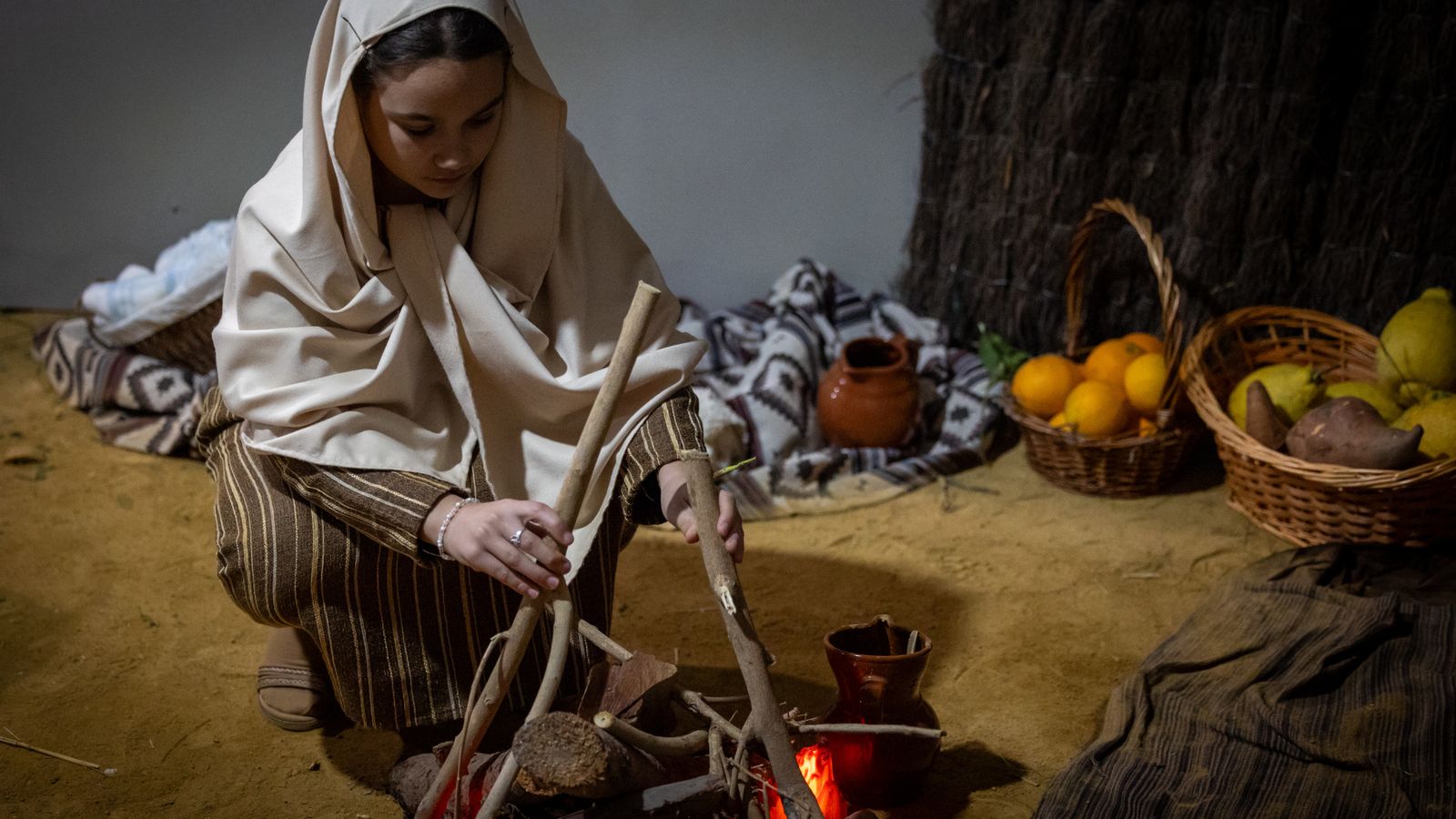 Otra imagen del Belén vivienta.