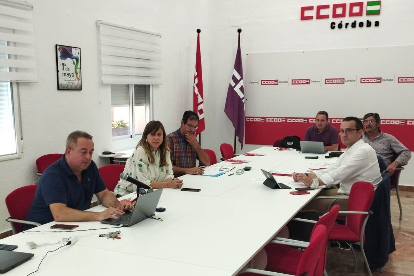 Reunión del sector del aceite en la sede de CCOO en Córdoba.