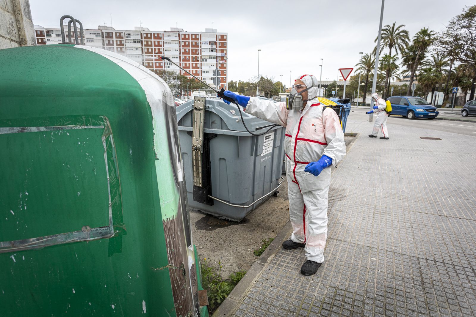 Desifección en el barrio de Puntales