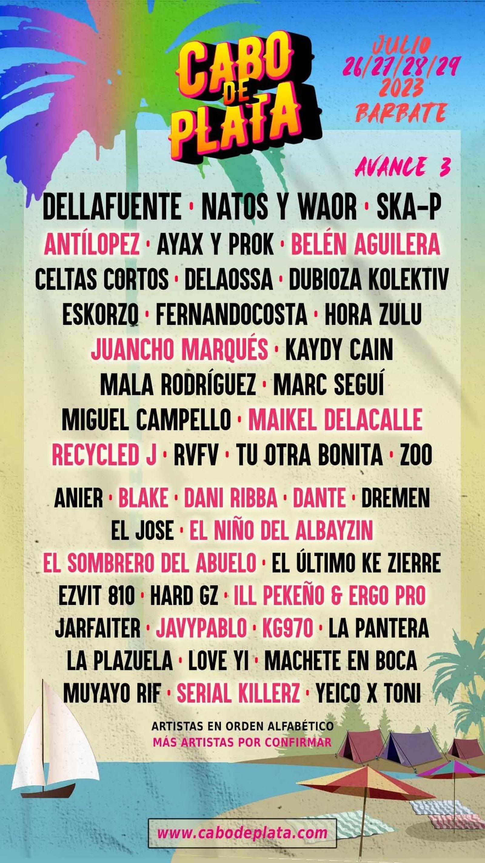 Avance del cartel de Cabo de Plata 2023.