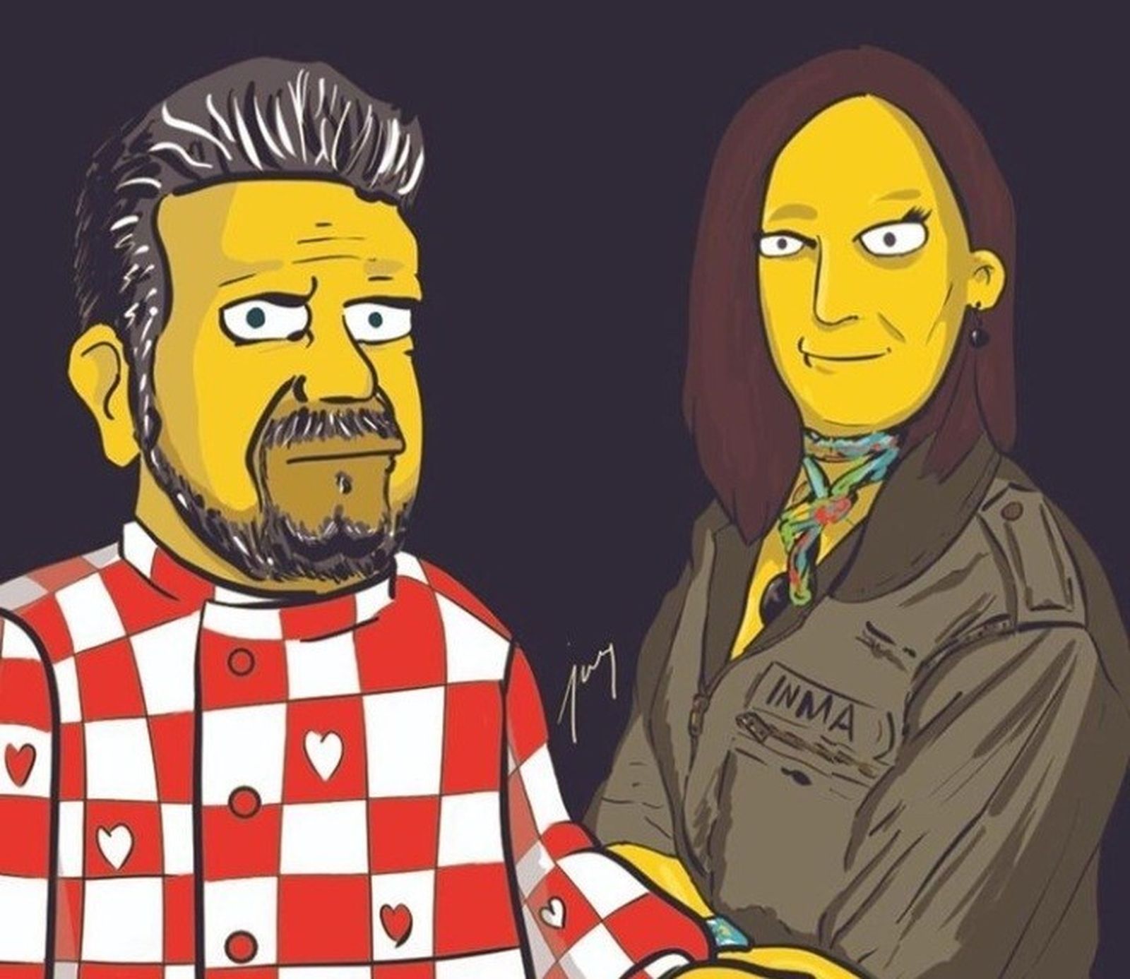 Dibujo compartido por Alberto Chicote y su mujer, Inmaculada Núñez