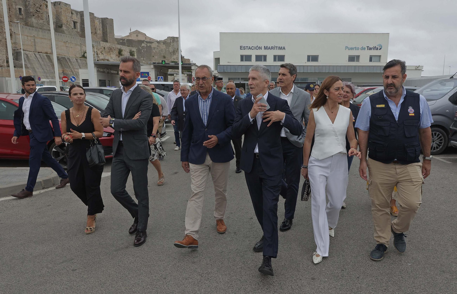 Fotos de la visita de Grande - Marlaska al dispositivo de la OPE en el Puerto de Tarifa