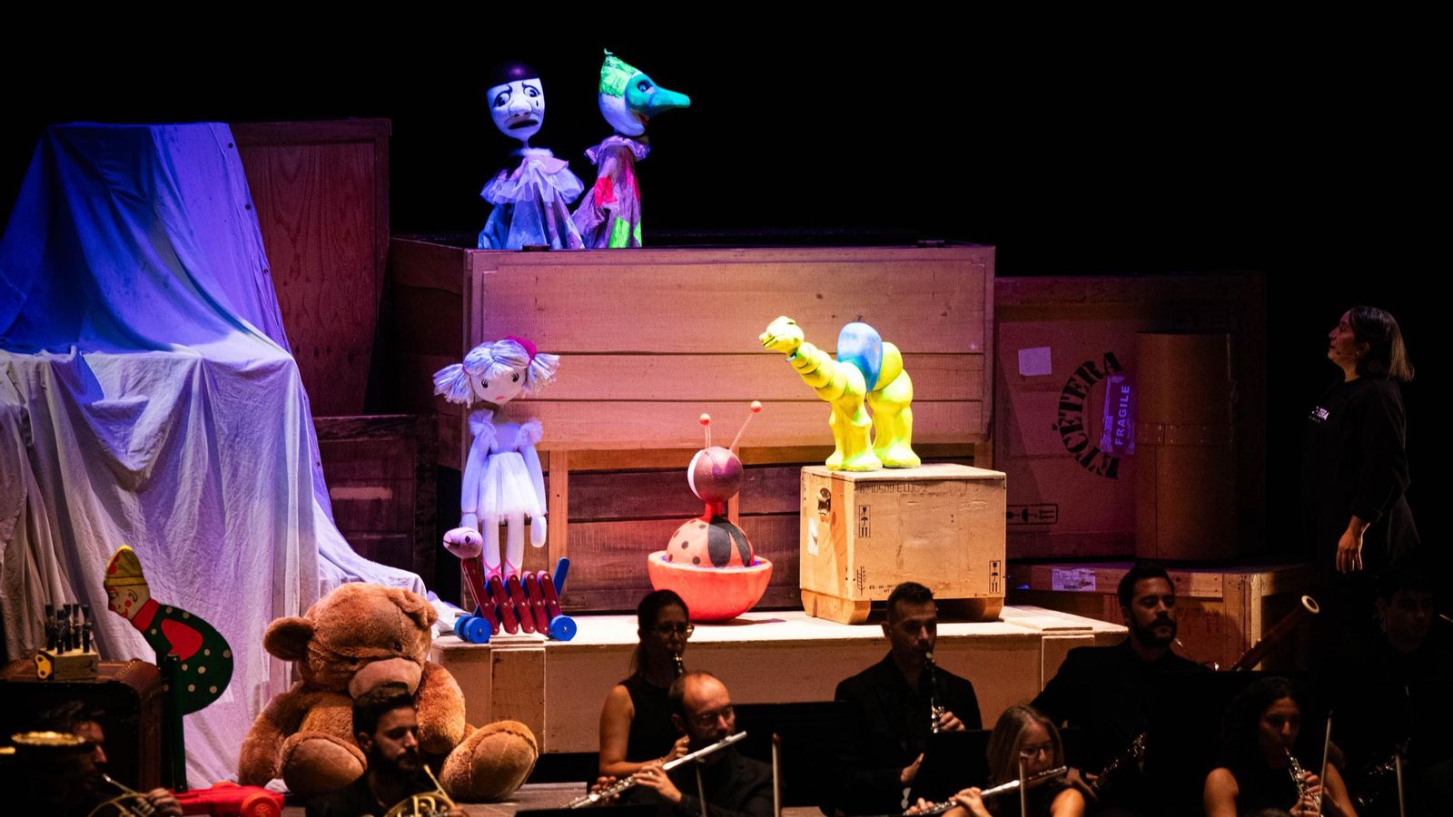 Los juguetes tuvieron un gran protagonismo en el concierto.