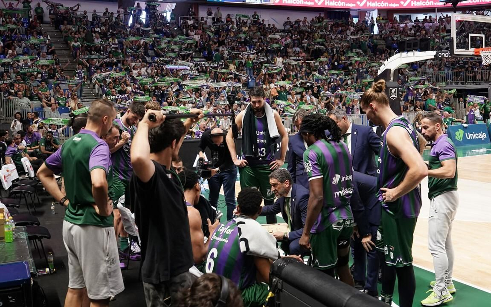 El Unicaja, en un tiempo muerto.